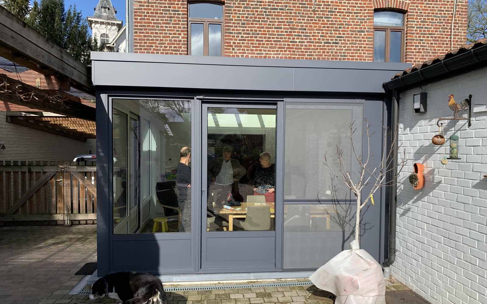 veranda met plat dak
