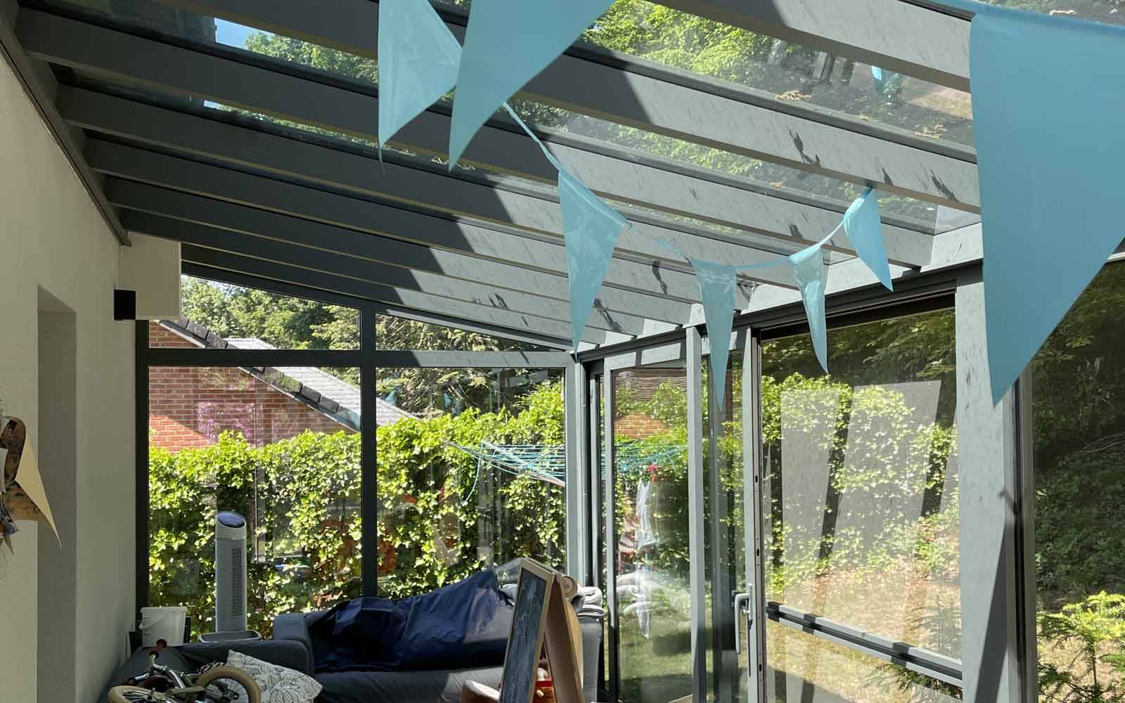 moderne veranda met hoogrendementbeglazing