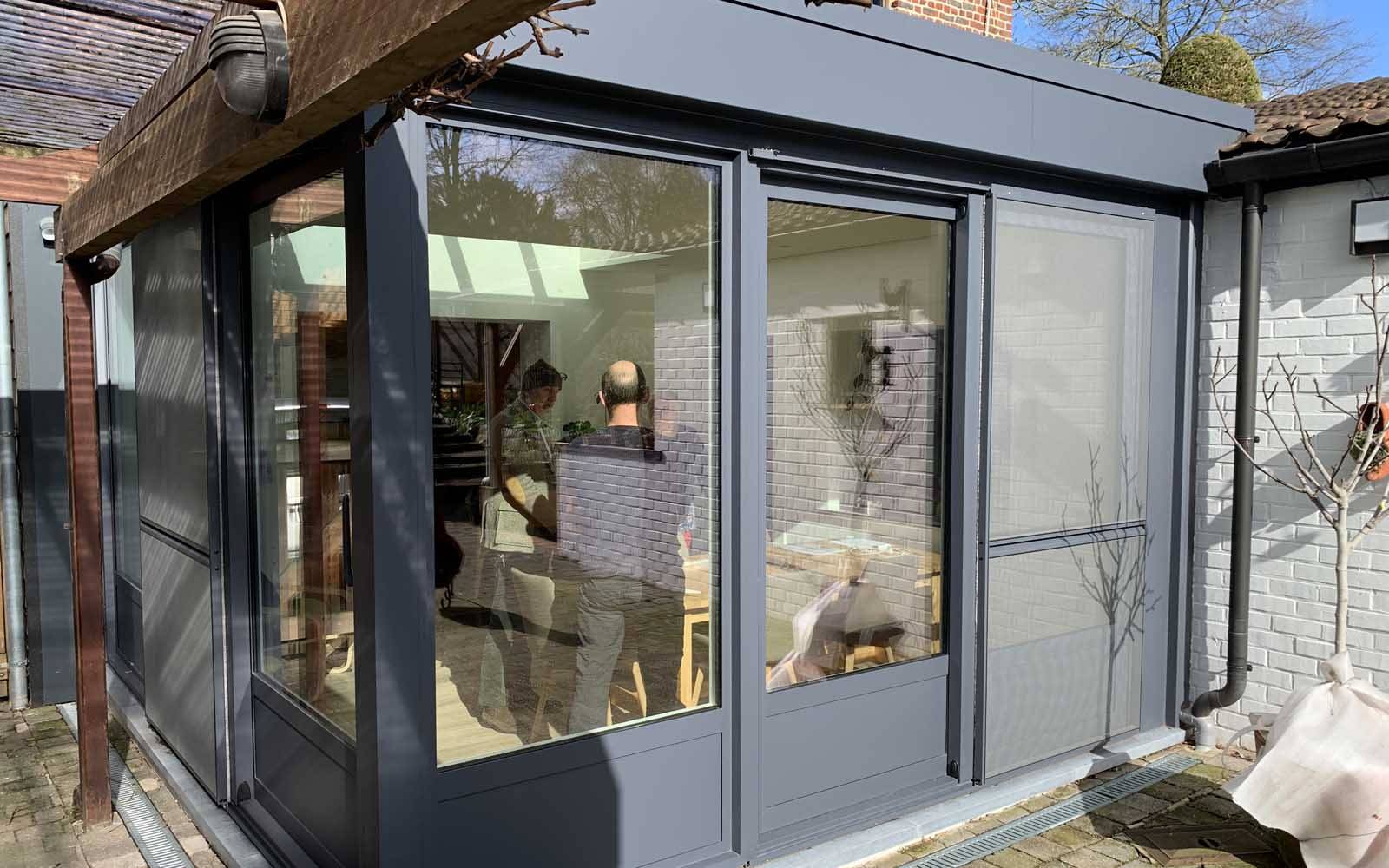 veranda met plat dak